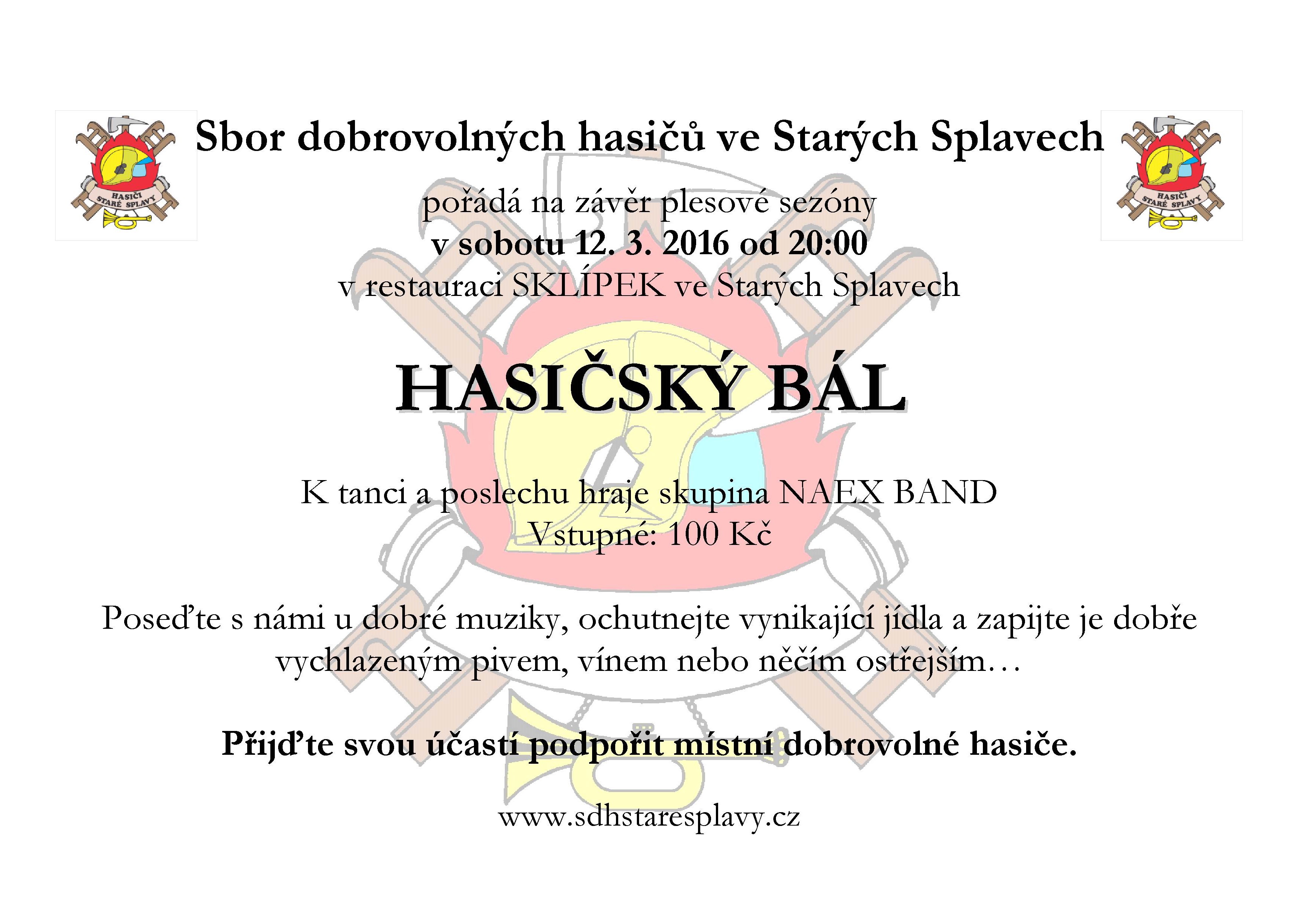 Hasiči_stare_splavy_plakát na zábavuBAR 16